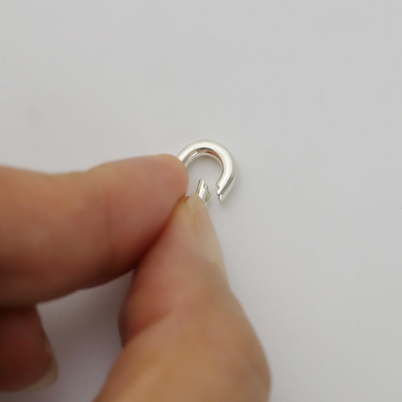 [FUSSED] 925 Silver Oval Ring Can Flat Push Open Type