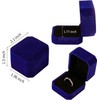 Lamoutor 2Pcs Velvet Ring Box Earring Box Jewelry Gift Box