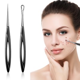 ADOFUN Acne Needles Dedicated Kit for Acne Needles, Set of 2, Pore Care, Acne Removal, Blackhead Removal, Ultra Fine Tip, Precision Tweezers, Portable and Convenient Beauty Tool