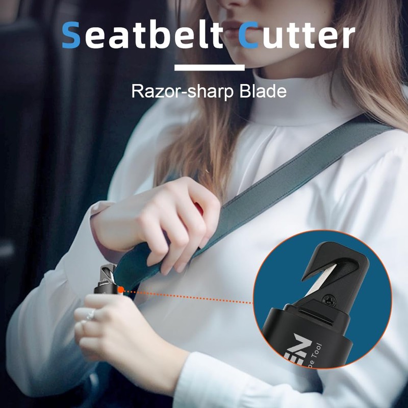 Car Window Breaker Seat Belt Cutter Tool, Emergency Safety Hammer