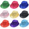Zhzrche Sequin Hat Glitter Solid Color Dance Jazz Hat Western