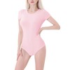 Landofgenie Women's Cotton Bodysuit Onesie Pyjamas One Piece Tops, pink