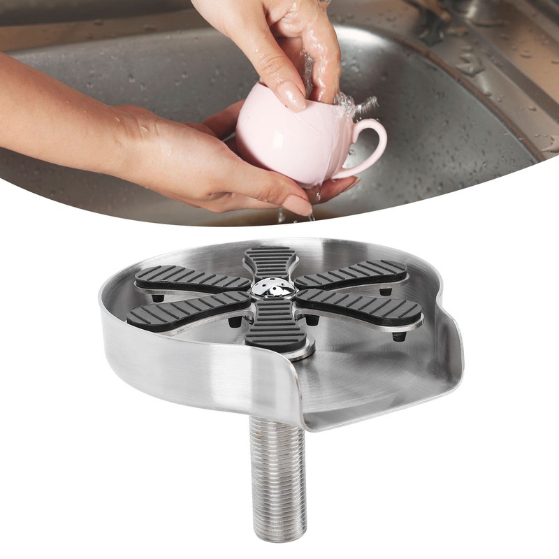 Automatic Cup Washer High Pressure Glass Rinser Press Type Stainless