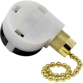ZE-268S2 ZH 3 Speed 4 Wire Pull Chain Fan Switch Replacement Repair Kit 3 Way 4 Position Rotary Motor Controller 3A 250VAC 6A125VAC for Ceiling Fans, Floor Fans, Basket Fans - Brass Finish
