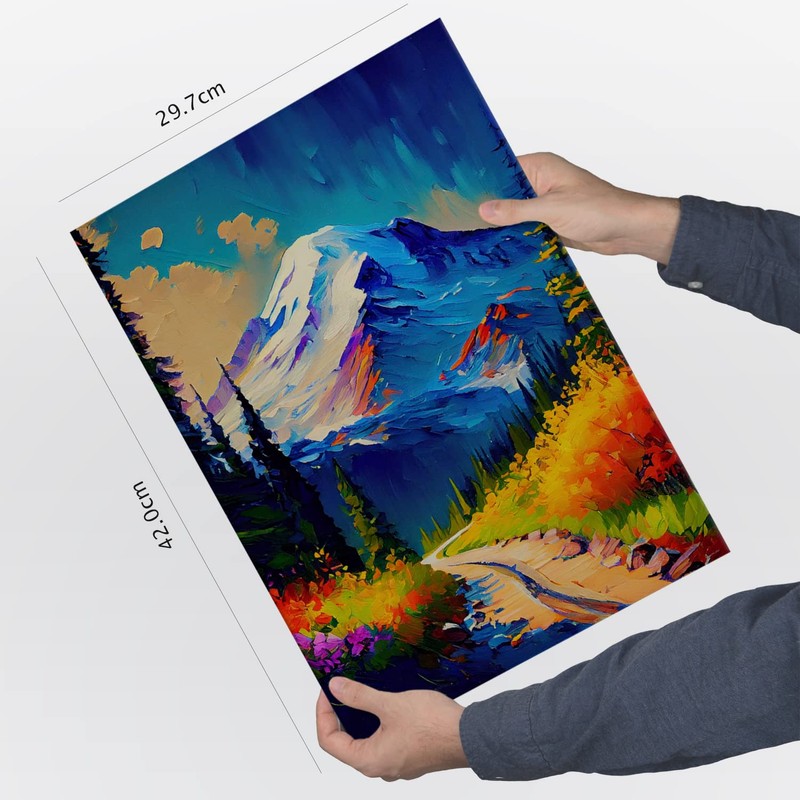 Nacnic Mount Rainier Oil Painting Style Poster. Illustrations of monuments