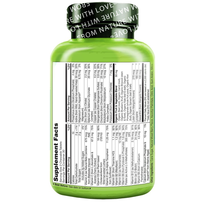 NATURELO Chewable Multivitamin for Children – Natural Whole Food Nutrients