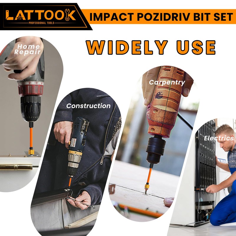 3-Inch PZ2 Impact Pozidriv Bit Set