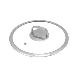 HEVSTIL 10.5 Inch Tempered Glass Lid Pan Lid for Frying Pan Glass Lid with Stainless Steel Handle Pan Lid Glass Vented Skillet Cover for Frying Pan Lodge Cast Iron Skillet,Polished Silver