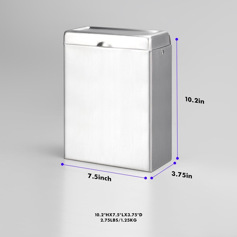 Sanitary Napkin Receptacle Wall Mounted Tampon Holder, Garbage Can for