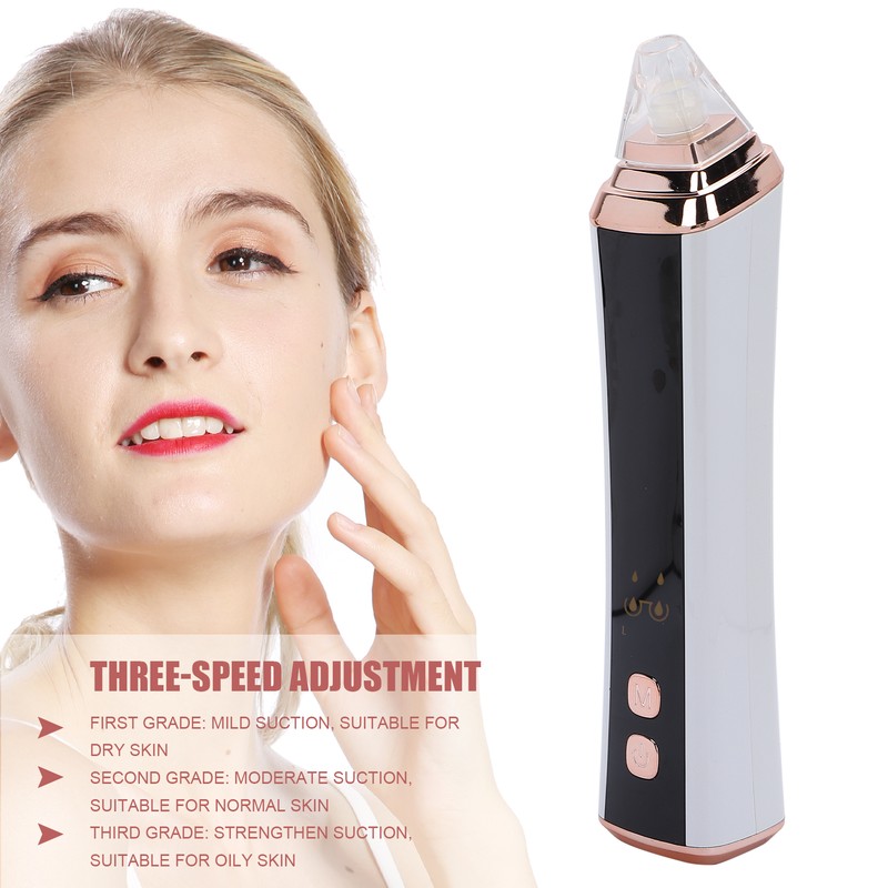 Electric Vacuum Blackhead Remover Rechargeable Face Pore Cleaner Acne Whitehead