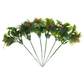 LIFKOME 12pcs Plants Berry Picks Berries Outdoor Decor Shrub Holly Branches Christmas Leaves Stem Christmas Greenery Outdoor Christmas Decor Decorative Fake Flowers Artificial Rose HIPS