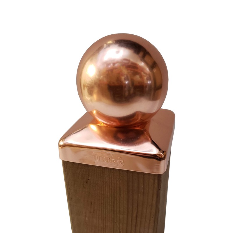 3.5" Copper Ball Post Cap - Fits 3.5" x 3.5"