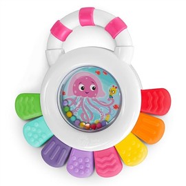 Baby Einstein Ocean Explorers Sensational Janet Sensory Rattle & Teether, Ages 0+ Months, Pink Jellyfish