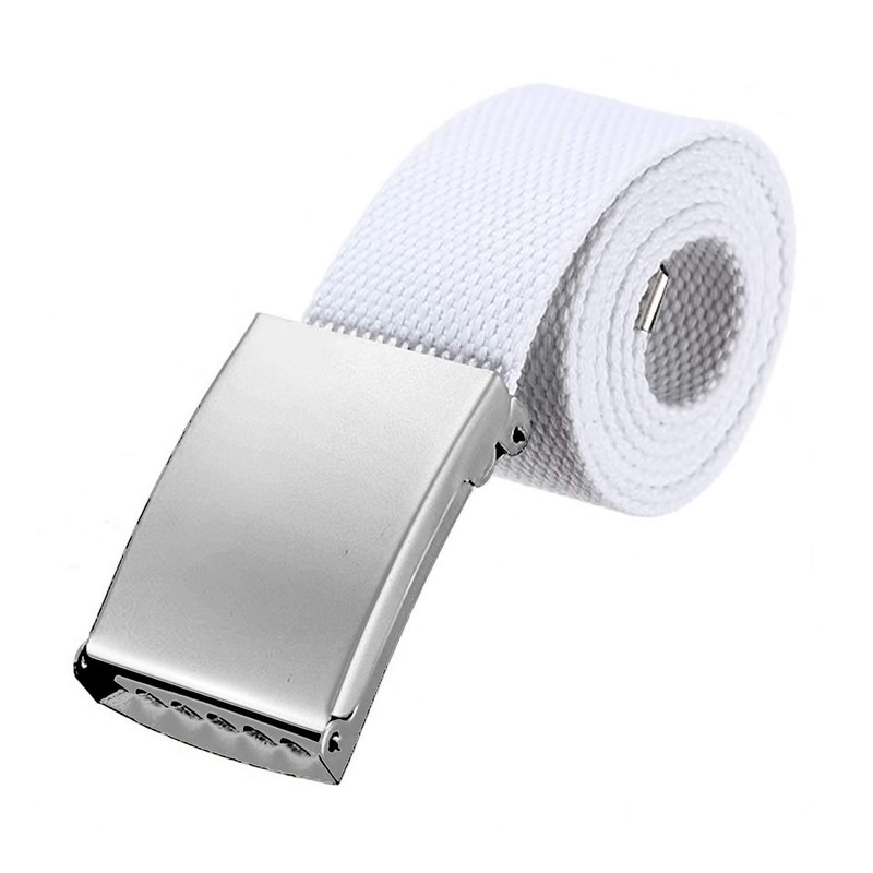 Trimming Shop Unisex Webbing Belt Webbed Canvas Strap Metal Flip