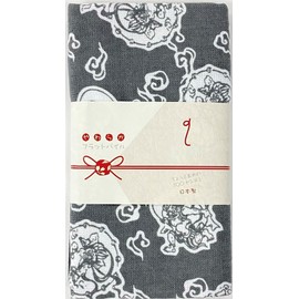 Gauze Texture Towel, Small Pattern, Fujin and Thunder God, Gray, Gift, Soft