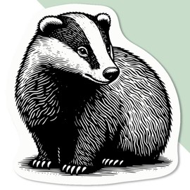 4 x Small 50mm 'Badger Cub' Permanent Sticker Decals for Cars/Windows/Bins/Walls etc (DW00108512)