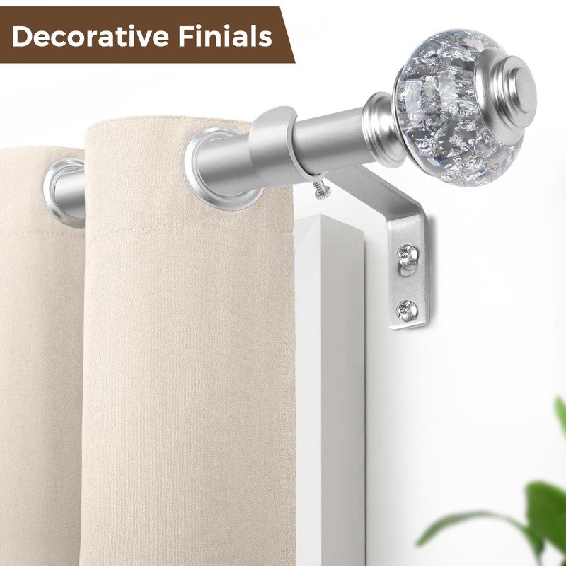 1 Inch Curtain Rods 72 to 144 Inches (6 to