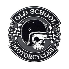 BIG PATCH Skull Old School Embroidered Iron on Patch Sew on Motorcycle Vest Jacket Clothes