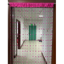 ZiDeTang Acrylic Beaded Door Curtain Home Décor Tassel Room Divider Curtain (100cm by 195cm, Heart Rose)