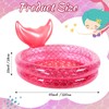 PullCrease 47" Inflatable Mermaid Pool Backyard Round Swimming Pool for