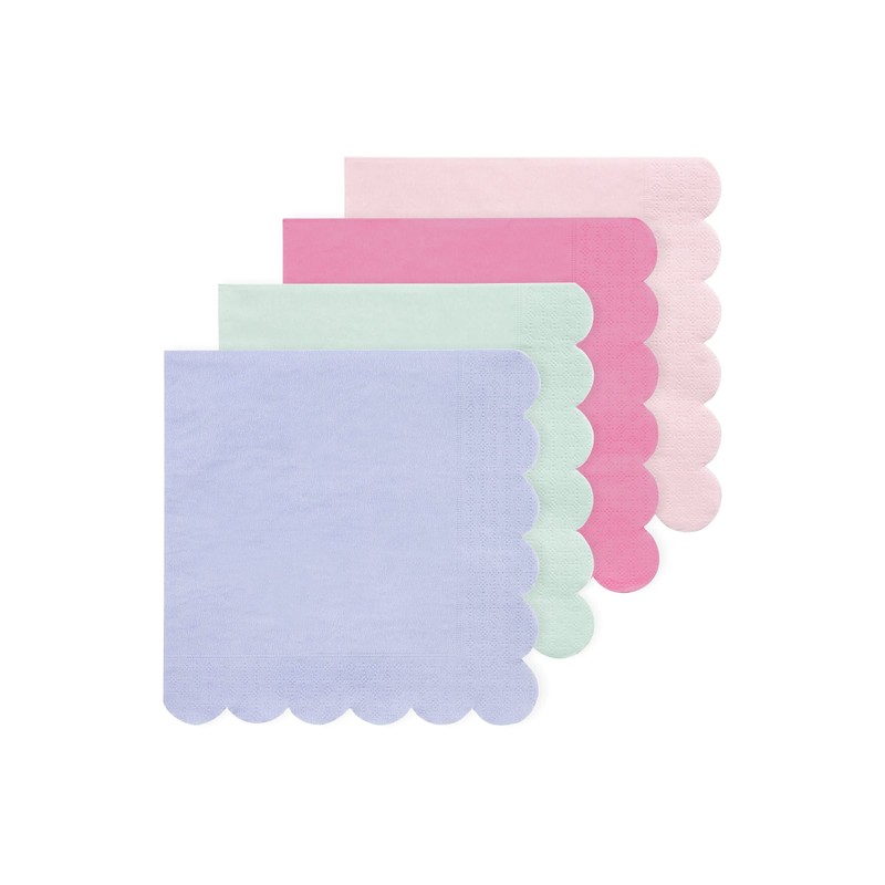 Meri Meri Disposable Paper Napkins (Pack of 20), Scalloped Edge,