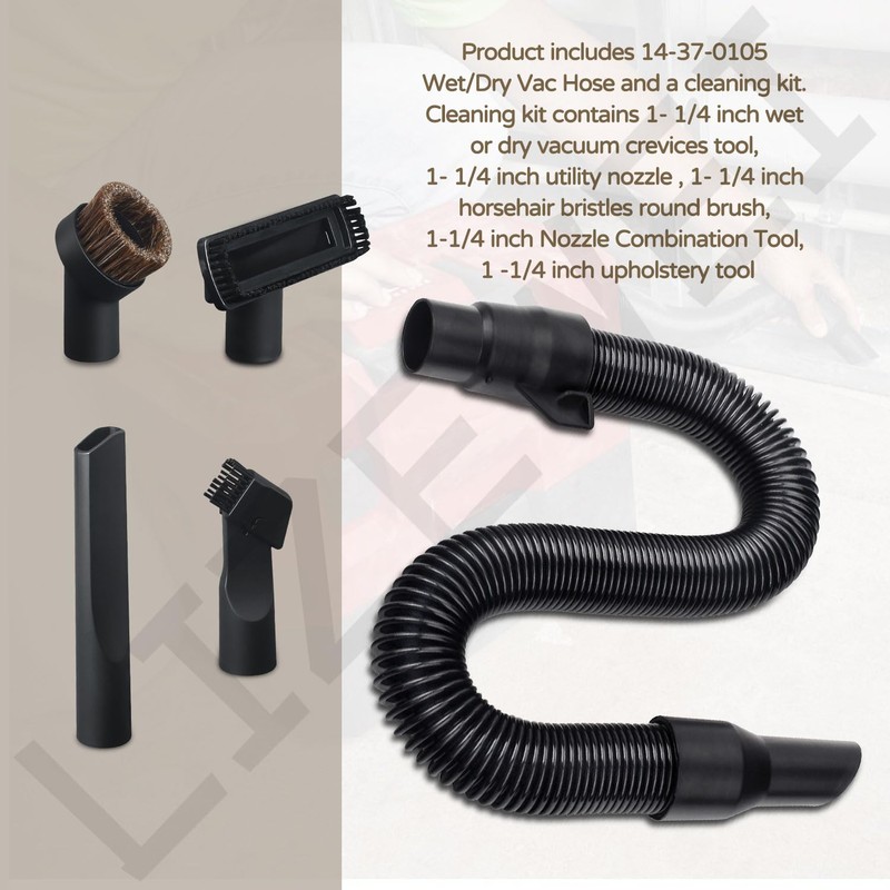 14-37-0105 18V Wet/dry Vac Hose Assembly with Universal Attachments Adapter