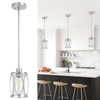 ElilyGiA Glass Pendant Lights Kitchen Island Brushed Nickel Pendant Light