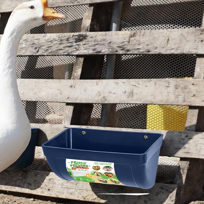 Fence Feeder Chicken Hanging Feed Trough Poultry Waterer Bucket Feeding