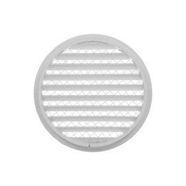 10" White Vent Cover - Aluminum - Industrial Round Air Vent Louver - Metal Soffit Vent with Screen - Mesh - Round Vent Grille for House Or Garage Wall- (10" Inch, White)