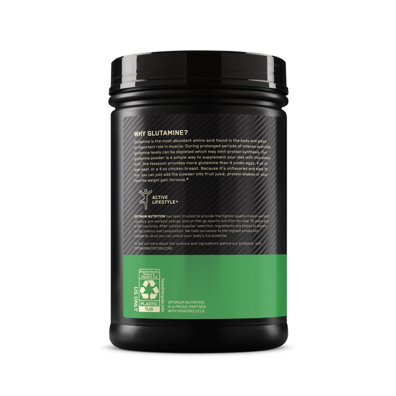 Optimum Nutrition L-Glutamine Muscle Recovery Powder, 1000 Gram, 194 Servings