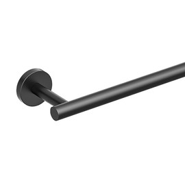 FORIOUS Black Towel Bar for Bathroom Wall, 24 Inch Stainless Steel Towel Racks for Bathroom, Includes Wall Mounting Hardware (Matte Black,Total Length 26-Inch)