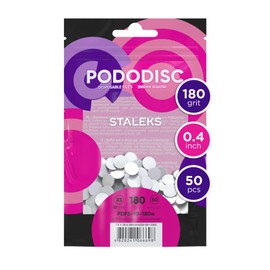 STALEKS PRO Expert PODODISC XS Disposable Abrasives for Foot File (180 Grit, 50 Pcs) – Extra Small Soft Foam Abrasive Files for Primary & Moderately Roughened Skin Processing