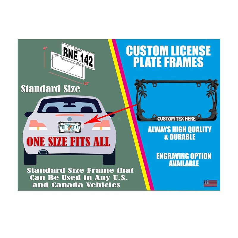 Beach Life Style Palm Tree Heavy Duty Metal License Plate