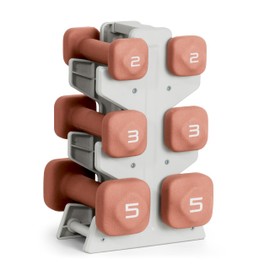 Tone Fitness 20 LB Neoprene Dumbbell Set with Storage Rack – Non-Slip, Anti-Roll Hand Weights for Home Gym Workouts - Orange