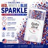 2Pcs Glitter Stick, Red White and Blue Glitter Stick, Rave