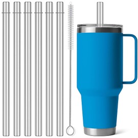 MIMORE Straws for YETI - 6 PCS 10.6" Metal Straws Resuable Compatible with YETI Straw Replacement 35 oz 42 oz
