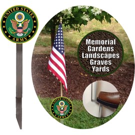U.S. Army Flag Holder Grave Marker with 8x12" American Flag