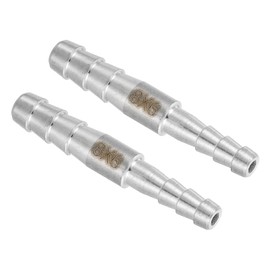 sourcing map 2Pcs 5/16" to 1/4" Hose Barb Reducer Pipe Fitting, 304 Stainless Steel Hose Pipe Fitting Sanitary Adapter for Vacuum Systems, Industrial Pipe Connections, Silver