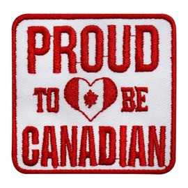 WASPRO Proud Canadian Flag Patch, Iron On, Sew On, 7x7 cm, 1 Piece, Square, Minimalist Style