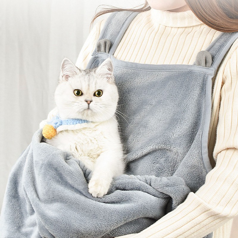 Cat Carrier Apron with Sleeping Pocket Large Space Drawstring Opening