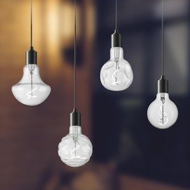 Suprema Dekorative LED-Glühbirne Mini Globe mit Chaos-Effekt, weißes Licht 5000 K, transparent, unregelmäßig, E27, Lichtstrom 240 lm, 220 – 240 V, 3 W, 138 x 95 mm, dimmbar