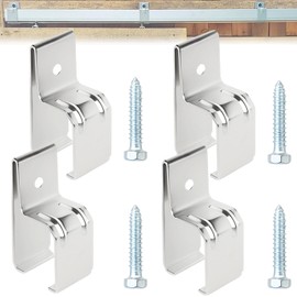 BiJun Box Rail Hanger Brackets-Heavy Duty Exterior Barn Door Hardware for 1-3/4"x2-3/8 Strut Channels | 100kg Load Capacity, Rust-Proof & Prevents Door Sagging (Silver 4 Pack)