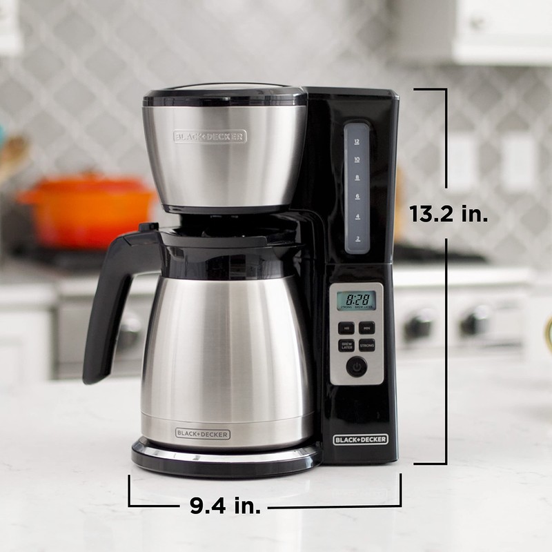 BLACK+DECKER 12 Cup Thermal Programmable Coffee Maker with Brew Strength