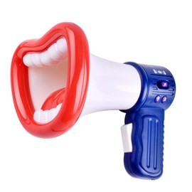 1pc Funny Voice Changing Speaker Portable Microphone Voice Changer Toy Steam Zoom Sports Cheering Toy Shuttle Changing Trumpets Handheld White Abs Robot Child