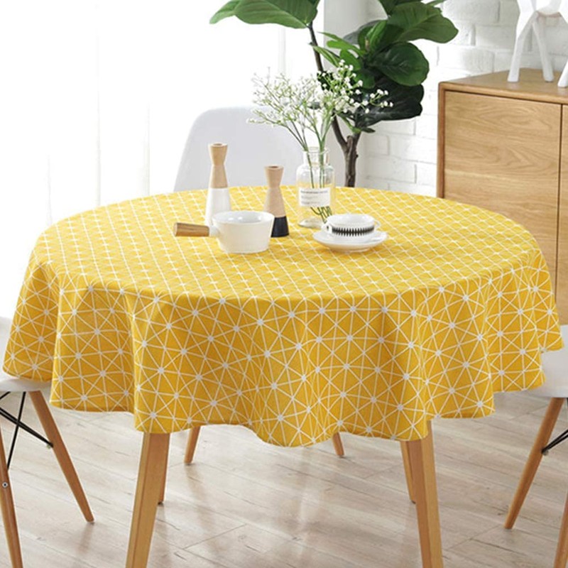Tablecloths Cotton Linen Round Tablecloth Round Simple Style Twill Table