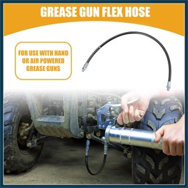 TUCKBOLD 2 Pcs 31 Inch Universal 1/8" NPT Grease Gun Flex Hose - Trailer Flex Grease Hose Extension Non-Slip - Metal Black Automotive Parts