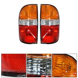 WFLNHB 1 Pair Left and Right Side Tail Lights Assembly Replacement for Toyota Tacoma 2001-2004 Driver & Passenger Side Rear Brake Lamps w/Bulbs 81560-04060 81550-04060