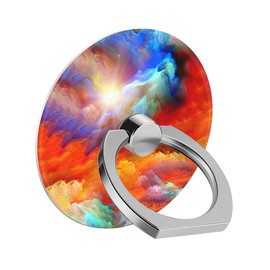 One Piece Set of Phone Ring Holders Rainbow Unreal Clouds Featuring A 360° Rotation Function Suitable for Smartphones, Tablets, and Other Devices Designing Advanced Pattern