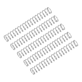 sourcing map Compression Spring, 5Pcs 304 Stainless Steel, 6mm OD, 0.6mm Wire Size, 45mm Free Length, Silver Tone