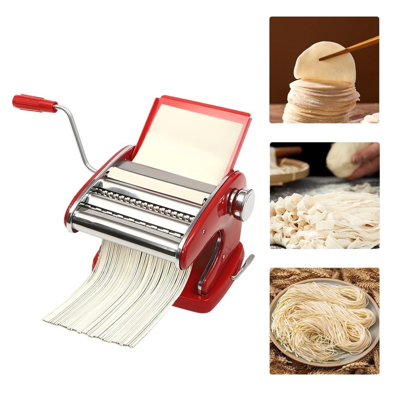 Pasta Maker Machine with 6 Adjustable Thickness Settings, Manual Pasta